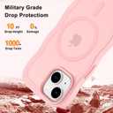 Hualele Magnetic for iPhone 13 & iPhone 14 Case, Compatible with MagSafe, Military Grade Dropproof Translucent Matte Back Cute Curly Wave Edge Slim Phone Case,Light Pink