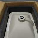 Bathroom Vessel Sink 18.2'' x 13.3'' Small Semi Recessed Bathroom Sink Rectangular Drop In Sink with Overflow White Ceramic Modern Vessel Sinks for Bathroom