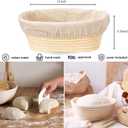 Banneton Bread Proofing Basket, 2 Pack 10 Inch Oval Sourdough Proofing Basket, Sourdough Bread Baking Supplies for Making Baking Fermentation Food Storage Tools