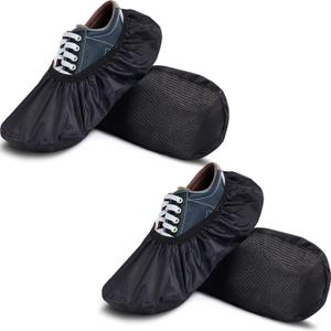 SATINIOR 4 Pcs Black Bowling Shoe Covers XL Non-Slip Bowling Shoe Covers Protector Accessories Modern Sports Supplies for Men Women Adult(L)