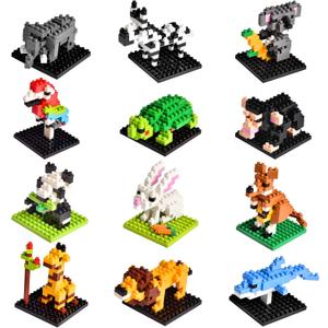 FUN LITTLE TOYS Party Favor for Kids, Mini Animals Building Blocks Sets Goodie Bags Stuffers for Kid, Small Toy Prizes, 12Pack Birthday Party Favor Easter Egg Fillers