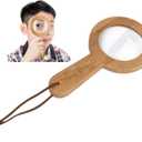 Wood Magnifying Glass for Kids - Wooden Montessori Learning Adventure Toy - Learn and Explore - Wooden Magnifier (1 Piece)