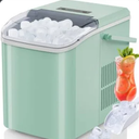 Countertop Ice Maker Machine with Handle, 26lbs in 24Hrs, 9 Ice Cubes Ready in 6 Mins, Auto-Cleaning Portable Ice Maker with Basket and Scoop, for Home/Kitchen/Camping/RV.
