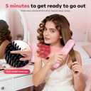 Go Brush Pro for Short Hair Hair Straightener Brush Cordless & Portable with 300M Negative Ions, 4 Temps Fast Heating, Game Day Ready Styling Tool for Watch Parties, Travel & Daily Use Nude Pink