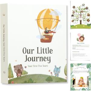 Baby Memory Book Keepsake  Simple & Personalized First 5 Years Milestone Journal for Baby Boy or Girl  Gender Neutral Baby Journal, Baby Scrapbook & Photo Album, Newborn Keepsake Gift