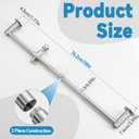 Shower Slide Bar Adjustable Handheld Shower Head Holder Wall Mount - 30inch All-Metal Shower Head Slide Bar Compatible with Bathroom Drill Free Glue Installation - Brushed