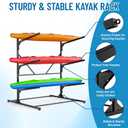 Kayak Storage Rack, Heavy Duty Freestanding Kayak Rack for Garage and Outdoor Storage, Kayak Stand Adjustable for Kayak, Canoe, Surfboard and Paddle Board, 3-Layer