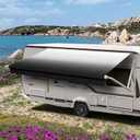 YESCAMP RV Awning Fabric Replacement Heavy Duty Weatherproof 4-Ply 18.5oz Vinyl Camper Awning Fabric - Universal Outdoor Canopy for Camper, Trailer, and Motorhome (Black Fade), Size: 15' (14'2" Fabric)