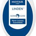 Mayfair Linden Slow Close Toilet Seat, Non Slip Heavy Duty Wood, Easy Install, Elongated, White
