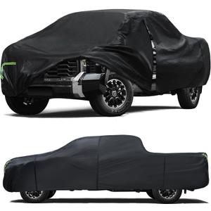 Car Cover Custom Fit for Toyota Tundra 2007-2024,6 Layers Truck Cover Waterproof All Weather for Automobiles,Outdoor Full Exterior Cover Black,Up to 233.6 inch, 5.5 Bed Length