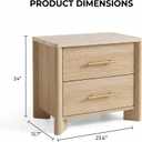 Nightstand with 2 Drawers ,Marble Top Night Stand,23.6” Bedside Table