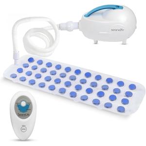 SereneLife Spa Bath Mat Full Body Massager - Portable Bubble Bath Massager with Air Jets, Remote Control, Non-Slip Adjustable Bubble Mat, Aroma Clip for Essential Oils, 47 x 14.2
