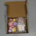 Dog Cake Topper Clay Figurines - Puppy Star Yellow Pink Purple Ball Cake Topper for Dog Theme Birthday Cake Decorations (Style 01)