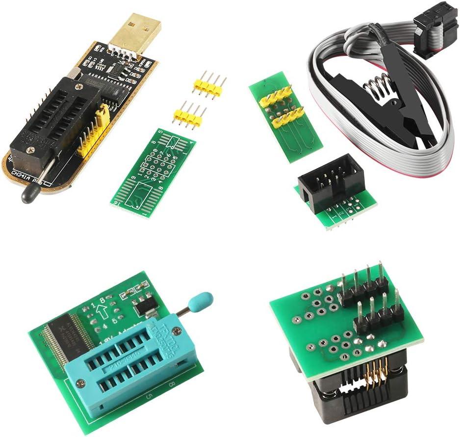 SOIC8 SOP8 Test Clip For EEPROM 93CXX / 25CXX / 24CXX + CH341A 24 25 Series for EEPROM Flash BIOS USB +1.8V Adapter + Soic8 Adapter Programmer Module Kit (1 sets)