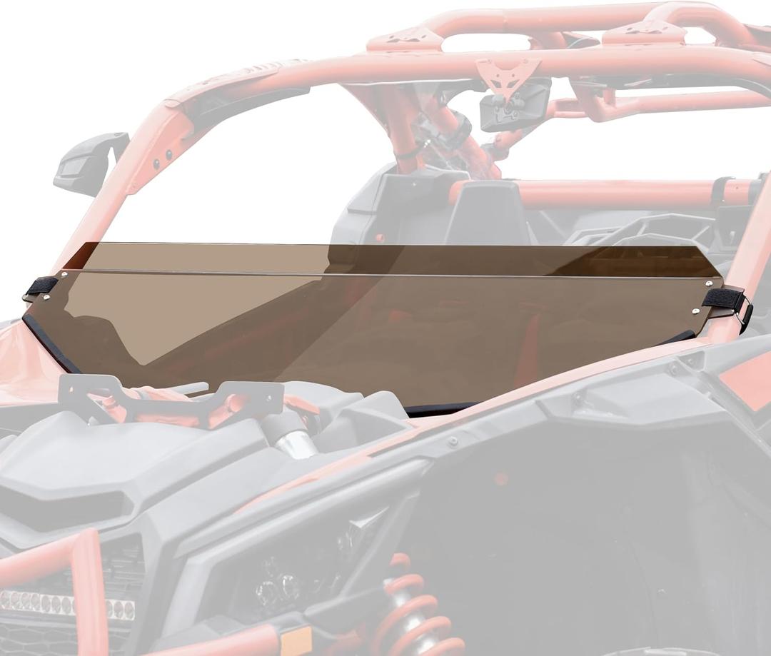 SAUTVS X3 Dark Tinted Half Windshield, Poly Vented Mid Windscreen Window for Can-Am Maverick X3 XRS XDS Turbo R Max 2017-2026 Accessories