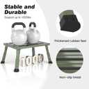 Adjustable RV Step Stool, 3-Step Height Adjustment, Foldable Legs, Wide Anti-Slip Surface,Supports Up to 1,000 lb, Premium Aluminum Construction Easy to Carry (Army Green)