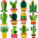 Zonon 12 Pcs Cinco De Mayo Cactus Party Decorations Mexican Fiesta Honeycomb Table Centerpieces Mexico Garland Cutouts Decor for Fiesta Baby Shower Favor Cactus Theme Classroom Birthday Party Supplies
