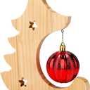 Thyle Christmas Tree Ornament Holder Wooden Christmas Tree Statue Desktop Decorations Holiday Decoration Winter Gift for Xmas Fireplace Home Decoration (Chic)