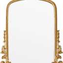 Gold Arched Mirror (15.9 * 19.8 inches) Ornate Baroque Arch Wall Mirror-for Living Rooms, Hallways, Fireplaces, Bathrooms, Entryways