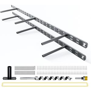 2pcs Floating Shelf Bracket Heavy Duty,Decorative Floating Shelf Hardware Hidden Black Metal Fireplace Mantel Brackets (34"X8"X1.0" with Tools)