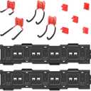 PR1ME 11 pcs Garage Storage Wall Mount Organizer Kit, Garage Storage Wall Rails with Utility Garage Wall Mount Hooks, 2X 31 inch Wall Rails, 4 Steel Garage Hooks, 5 Plastic General Purpose Hooks