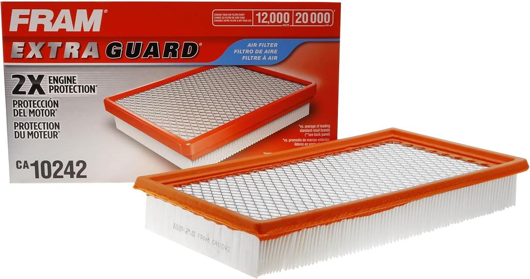 FRAM Extra Guard CA10242 Replacement Engine Air Filter for Select Ford, Lincoln, Mazda, and Mercury Models, Provides Up to 12 Months or 12,000 Miles Filter Protection