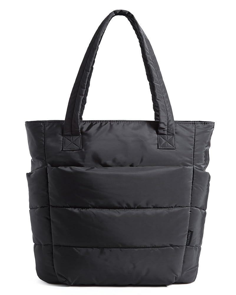 TopDesing  Tote Bag for Women, Lightweight Puffy Tote Bag with Compartments Quilted Shoulder Bag Handbag for Travel, Work, Gym