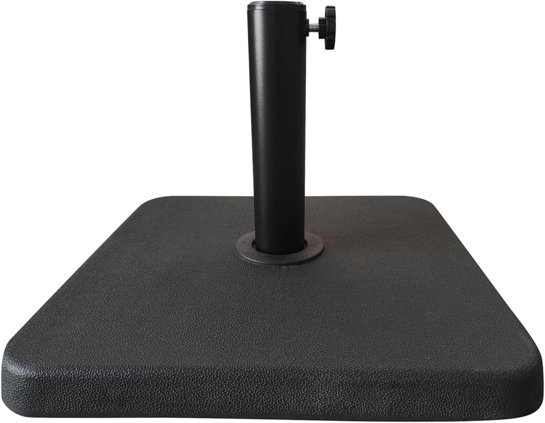 T&Jero 38 lb Square Heavy Duty Patio Market Table Umbrella Base Stand Weight Pre-Filled for Outdoor, Black