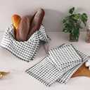 Homaxy Kitchen Towels and Dishcloths Set, 16 x 25 and 12 x 12 Inches, Set of 12 Cotton Terry Kitchen Dish Towels, Super Soft and Absorbent Dish Cloths, Black