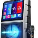 15.6" Full HD Touch Screen Karaoke Machine for Adults | Karaoke System, Lyrics Display, WiFi YouTube Video Playback, 2 Wireless Mics, Portable Bluetooth Speaker for Outdoor Party