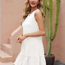 Naggoo Summer Dresses for Women 2025 Flowy Tank Dress Sundresses Swimsuit Coverup White (M)