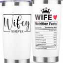 Gifts for Wife from Husband - Wedding Anniversary for Women, Birthday, Christmas, Valentines Day, Mothers Day Gifts for Wives, Best Wife Gift Ever - Wifey Tumbler Mug Cup, 20 oz Stainless Steel