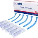 LINE2design Nasal Airway Kit-6 Medical Nasopharyngeal Management Trauma Airways - First Aid Emergency Rescue Latex Free Respiration Tubes with Lubricating Jelly Packets - Pack of 6