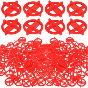 Nuanchu 500 Pcs 1/16"(2mm) Tile Spacers Removable Cross Ceramic Spacers Corner Separators Reusable Wall Floor Construction Tool Plastic Leveling Clips for Various Types of Tile Leveling (Red)