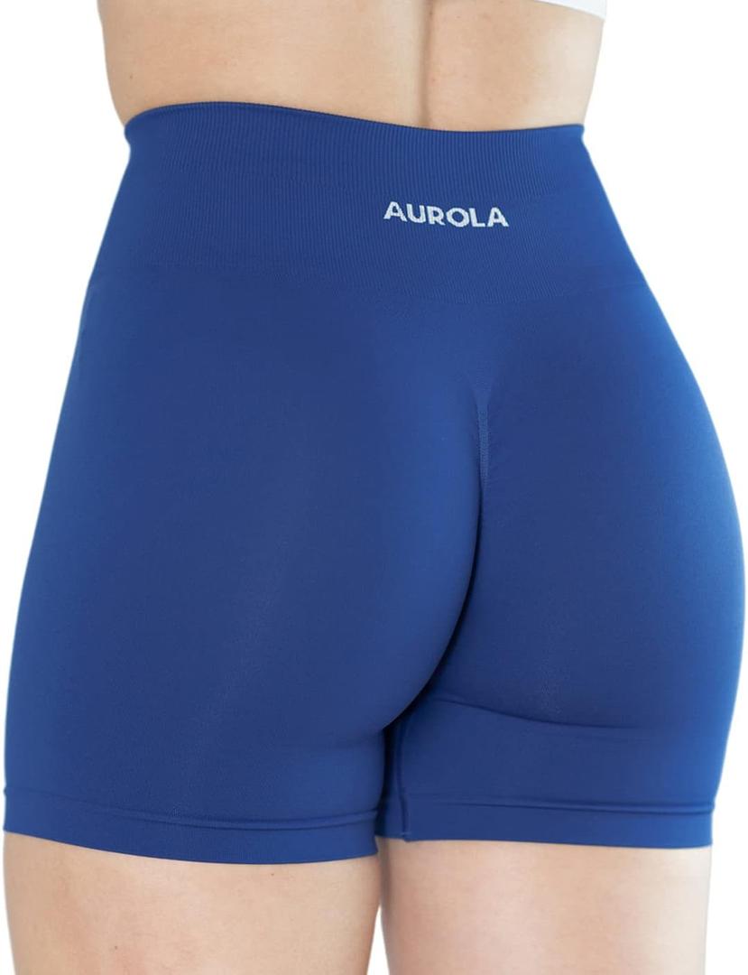 AUROLA Dream Collection Women Workout Shorts High Waist Gym Shorts, Scrunch Butt Seamless Athletic Shorts (Small, Surf the Web)