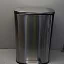 FDW 13 Gallon/50 L Garbage Can Kitchen Trash Can with Lid for Office Bedroom Bathroom Step Trash Bin Fingerprint-Proof Brushed Stainless Steel 13 Gallon / 50 Liter