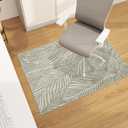 Office Chair Mat for Hardwood Floor, 48"x36" Easy Glide Computer Desk Mat Protector for Rolling Chair Under Desk Rug Nonslip Backing, Machine Wash (Modern) (Beige Leaf)