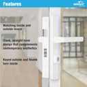 Wright Products - Serenade Mortise Keyed Lever Mount Latch with Deadbolt for Screen and Storm Doors, Matte Black (Modern, White)