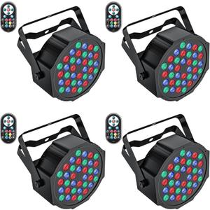 Stage Lights 36 LED Par Lights, U`King RGB Par Light Uplights Stage Lighting Indoor for Christmas Halloween Music Party Disco Wedding, Remote Control, DMX Control Sound Activated Party Light