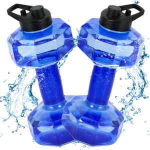 YOTAN 2 PCS Water Weights for Pool Exercise, Water Aerobics Weights, Pool Dumbbells for Water Exercise Resistance, Aquatic Dumbbells for Water Aerobics Weight Loss, Pool Fitness (BLUE)