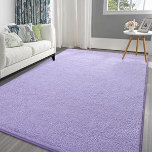 Pettop 4x6 ft Purple Area Rugs for Bedroom Living Room, Washable Memory Foam Indoor Carpet, Modern Aesthetic Minimalist Non Slip Soft Comfy Carpet for Boys Girls Dorm Home Decor