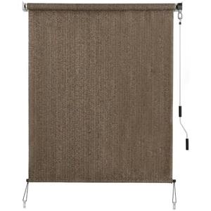 SEEYE Outdoor Sunshade Roller Shades 48" W x 96" H, Cordless Roll Up Shade Blinds Privacy Screen with 90% UV Protection, Exterior Patio Shade Cloth for Porch Pergola Balcony Windows, Mocha