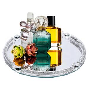 Crystal Dresser Tray, Mirror Glass Makeup Vanity Organizer Filled Crushed Diamond, 10" x 10" Round Jewelry Trinket Perfume Tray for Bathroom Bedroom, Home Decor, Hotel Banquet, Party (Silver)
Amazon's Choice