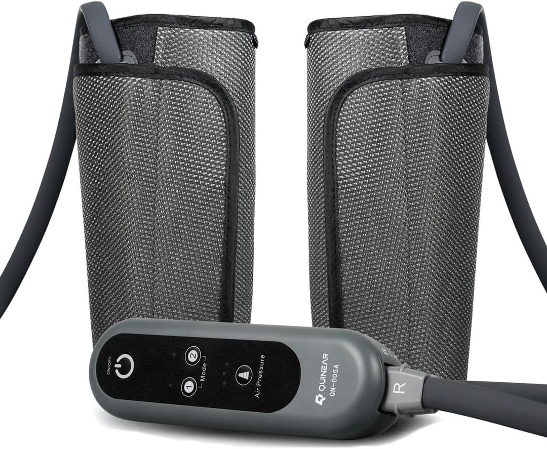 QUINEAR Air Compression Leg Massager for Circulation & Pain Relief, Calf Massagers with 2 Modes & 3 Intensities, Sequential Compression Device (SCD) for RLS, Edema, FSA-HSA - Ideal Gift
