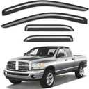 Out-Channel Window Rain Guards Fit for 2002-2008 Dodge Ram 1500 Quad Cab/Extended Cab, Window Vent Visors Wind Deflector Vent Shades for 03-09 Dodge Ram 2500 3500 Extended Cab