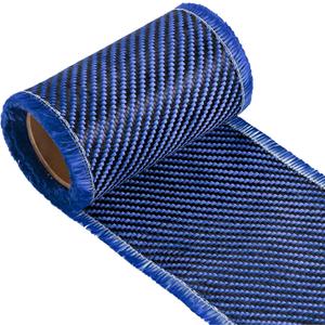 Jecery 9.84 ft x 3.94" Carbon Fiber Fabric Roll Pure Fabric Carbon Fiber Sheet 2 x 2 Twill Weave 3k/220g for Cars for Structural Reinforcement on Concrete Walls, Basements, Boats(Blue)