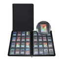 GrinOwl 16 Pocket Toploader Binder, Holds 640 Top Loaders, Large Toploader Card Binder with Sleeves for Cards in 3" x 4" Toploaders
