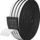 Storystore Weather Stripping Door Seal Strip, 1/2In x 1/4In x 66FT Self Adhesive Foam Tape for Door Window Insulation Soundproofing Weatherstrip, High Density Foam Seal for Doors Windows Furniture