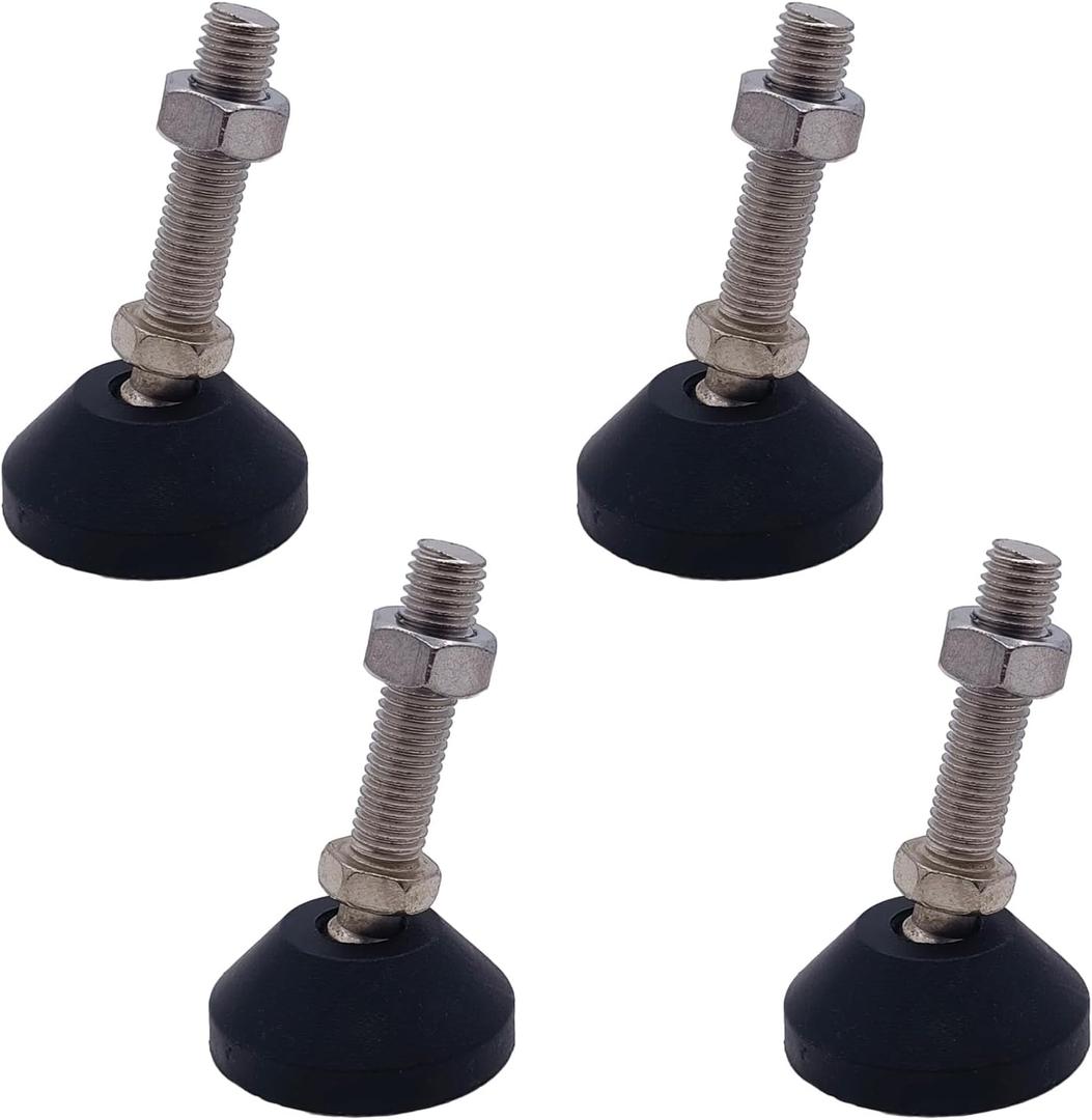 YXQ M12 Thread Furniture Glide Swivel Leveling Mount 2" Dia Metal Heavy Duty Machine Adjustable Leveling Feet Pack of 4