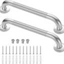 2 Pack 16 Inch Grab Bars for Bathtubs and Showers, Anti Slip Shower Grab Bars Stainless Steel Shower Handle Toilet Handicap Elderly Senior Assist Bathroom Saft Handle